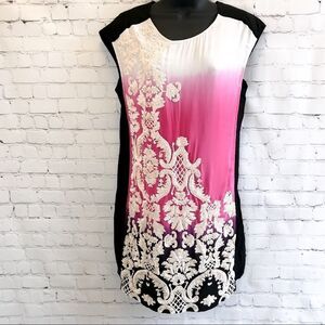 Yoana Baraschi pink ivory sequined shift dress size XS 